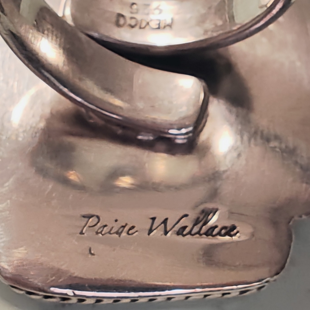 Paige Wallace Rare Vintage Sterling & Turquoise Southwest Cross Statement Ring - Picture 9 of 12